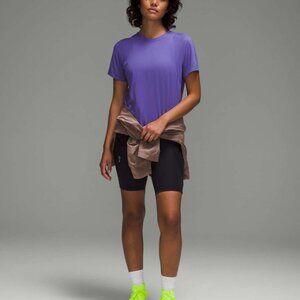 Lululemon Indigo Mesh Hiking Quick-Dry Cinch Hem Tee